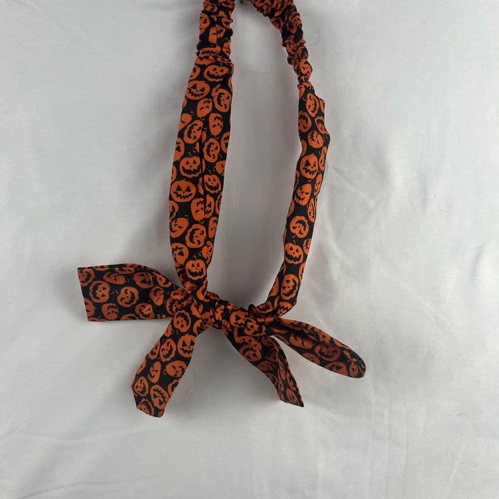Orange Pumpkin Patterned Headband